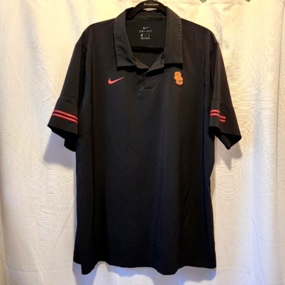 USC Trojans Nike Dri Fit Football Short Sleeve Polo Golf Shirt Size XXL - Picture 1 of 6